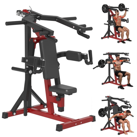 AECOJOY Plate-Loaded Shoulder Press Machine, Adjustable Seat with Lateral Raise for Home Gym, 990 LB Capacity