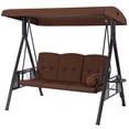 thumbnail image 1 of AECOJOY Steel Porch Swing Chair, Brown, 1 of 9