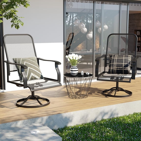 AECOJOY Swivel Chairs Set of 2 Patio Dining Rocker Chair Rocking Patio Furniture for Garden Backyard Bistro