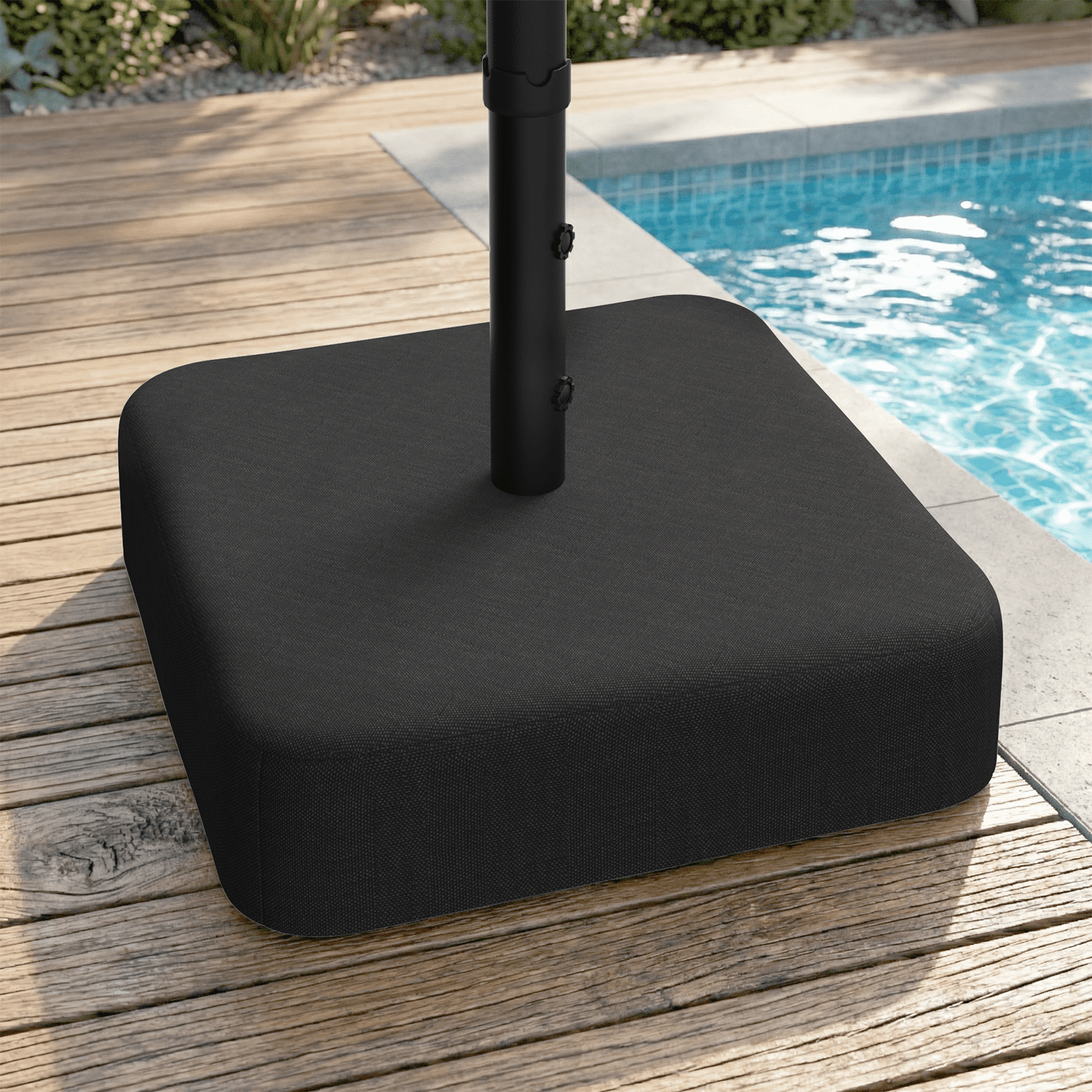 AECOJOY Umbrella Stand,Heavy-Duty 220lb with Sandbags,Compatible with 1.9" Pole,Outdoor Umbrella Base, Black