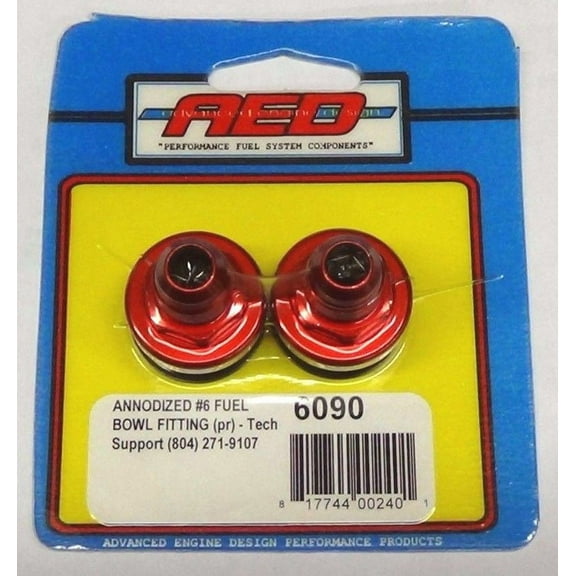 AED 6090 Anodized Red Fuel Bowl Fittings Red