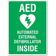 AED Automated External Defibrillator Inside Sign Safety Signs First Aid Signs Metal Tin Sign 8x12 Inches Caution Danger Safety Security Warning Notice Signs