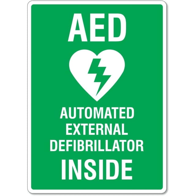 AED Automated External Defibrillator Inside Sign Safety Signs First Aid ...