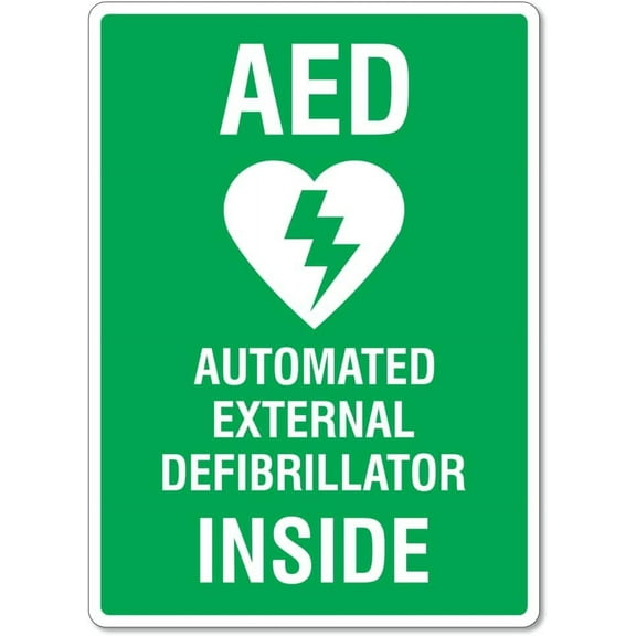 AED Automated External Defibrillator Inside Sign Safety Signs First Aid Signs Metal Tin Sign 8x12 Inches Caution Danger Safety Security Warning Notice Signs