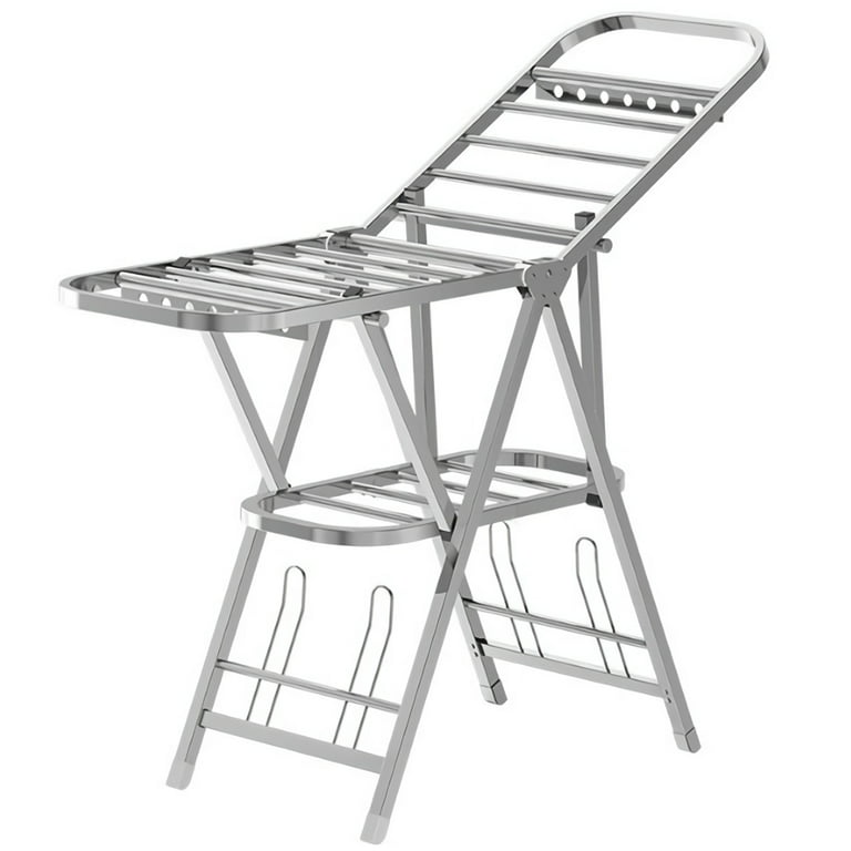 AEDILYS 63 inches Clothes Drying Rack, Stainless Steel Space Saving Drying  Rack, Foldable Laundry Rack, Silver