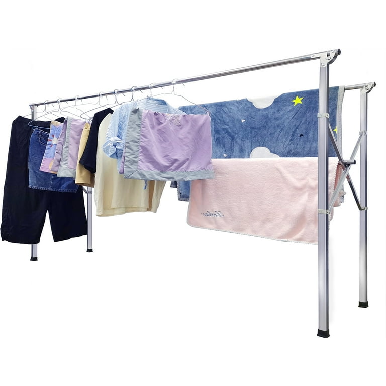 AEDILYS H Type Metal Clothes Drying Rack 79 in Extended Length