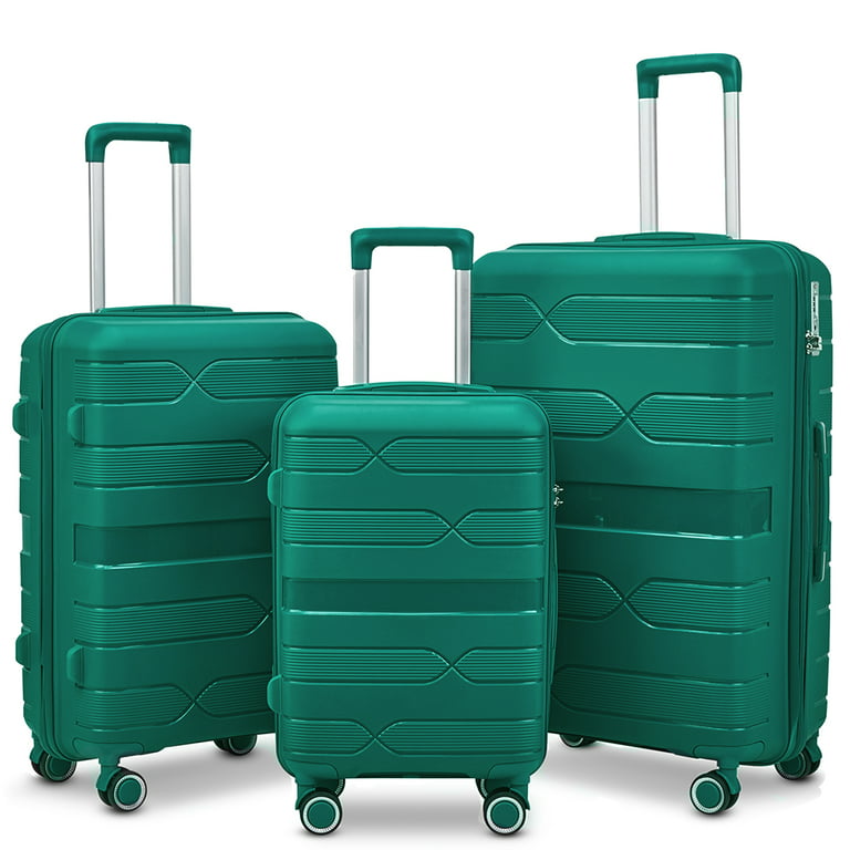 Luggage Set of 3 Piece Lightweight Polypropylene Hard Shell 