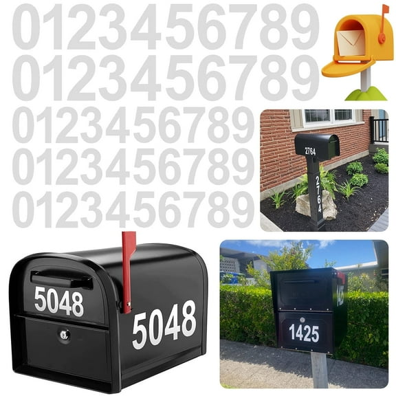 AEED. Reflective Mailbox Numbers for Outside, 5 Sets 3inch Waterproof Mailbox Numbers Stickers for Mailbox, Door, Garbage Bins, Self Adhesive