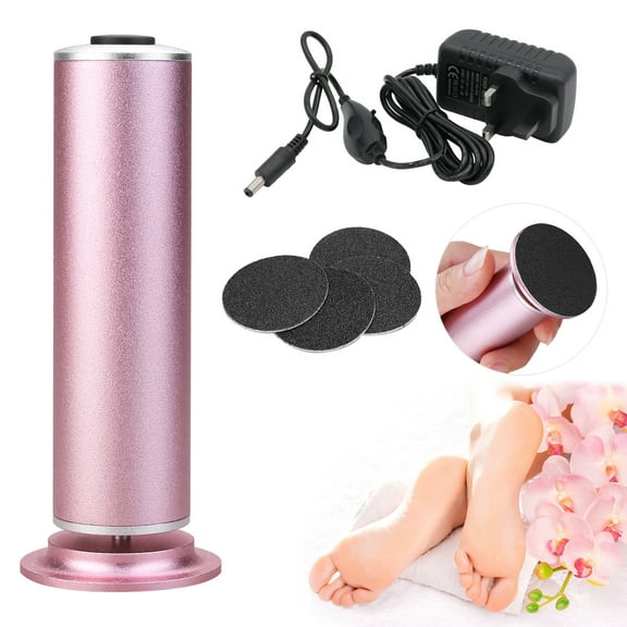 Dr.pedi Electric Callus Remover Rechargeable Pink, Foot File with 3 Replacement Pads & Built-in Switch, Pedicure Grinder for Dead Skin, Hard & Cracked Heels, Home Foot Care Essentials for Women & Men