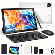 AEEZO 10.1 Inch Tablet Set with Keyboard and Mouse, 16GB RAM 32GB ROM 1TB Expand, 5G WiFi Octa-Core, White