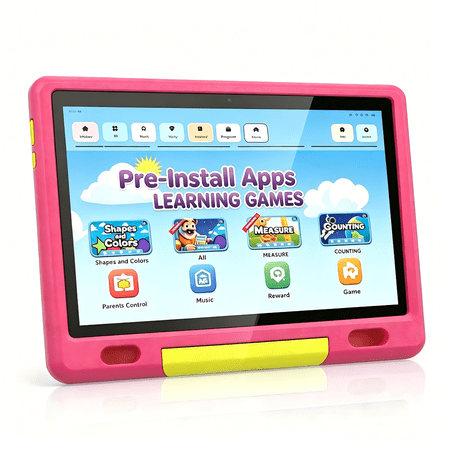 AEEZO 10-inch Kids Tablet, HD IPS Display Tablet for Kids, 6GB RAM, 64GB ROM, Quad-Core Processor, Kidoz Pre Installed& Kids Education, Parental Control,-Proof Case (Pink)