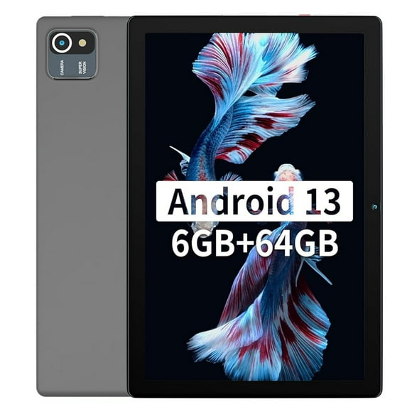 AEEZO 10 inch Tablet Android 13 Tablets, Quad-Core Tablet PC, 6GB RAM, 64GB ROM, 128GB Expand, 5000mAh, 1280x800 HD Touch Screen, 5MP+8MP, Wifi, Dual Camera - Grey