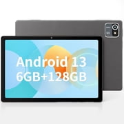 AEEZO 10 Inch Android 13 Tablet, 6GB RAM 64GB ROM, 5000mAh, 1280x800 HD Touch Screen, 5MP+8MP Dual Camera, WiFi, Gray