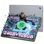 AEEZO 10inch Tablet Android 15 Tablet,Octa-core with 24GB+128GB Tablets, 5MP+8MP Camera,Widevine L1&NETFLIX Bluetooth 5.0 Tablet - Gray