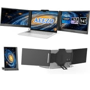 AEEZO 14Inch 1080P IPS Laptop Screen Extender | 280° Rotatable Portable Monitor, Plug & Play, Fits 13-17.3" Laptops, Compatible with Windows/Mac/Android/Chrome(Type-C/USB Interfaces, Requires DP)