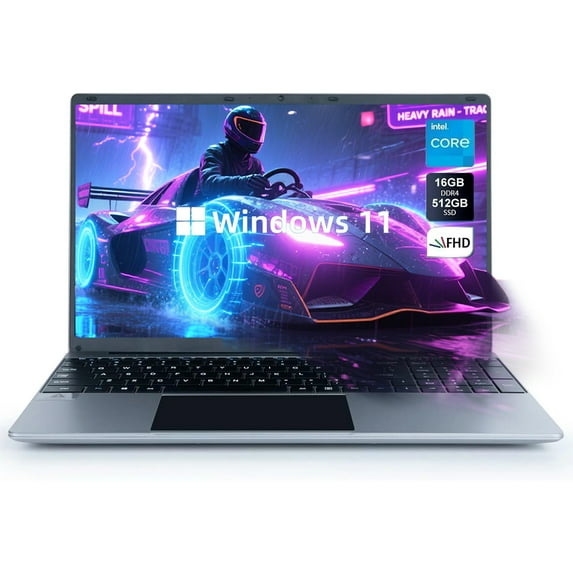 AEEZO 15.6 inch Laptop, 16GB RAM 512GB ROM, Intel Celeron Quad-Core ,N5095,1080P FHD, 38000mWh Battery, Windows 11 Laptop Computers Support WiFi, Bluetooth, Type-C, TF Card