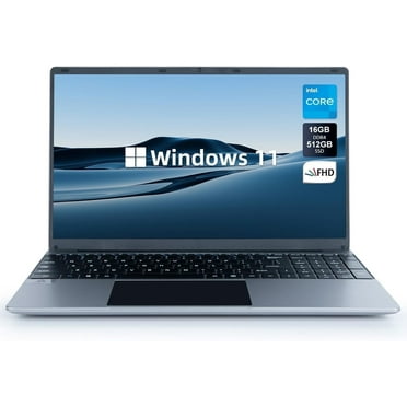 AEEZO 15.6 inch Laptop, 16GB RAM 512GB ROM, Intel Celeron Quad-Core ,1080P FHD, 38000mWh Battery, Windows 11 Laptop Computers Support WiFi, Bluetooth, Type-C, TF Card