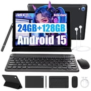 AEEZO 10 Inch Tablet with Keyboard and Mouse Set, 24GB RAM 128GB ROM, WiFi 6 for Student & Office, Black
