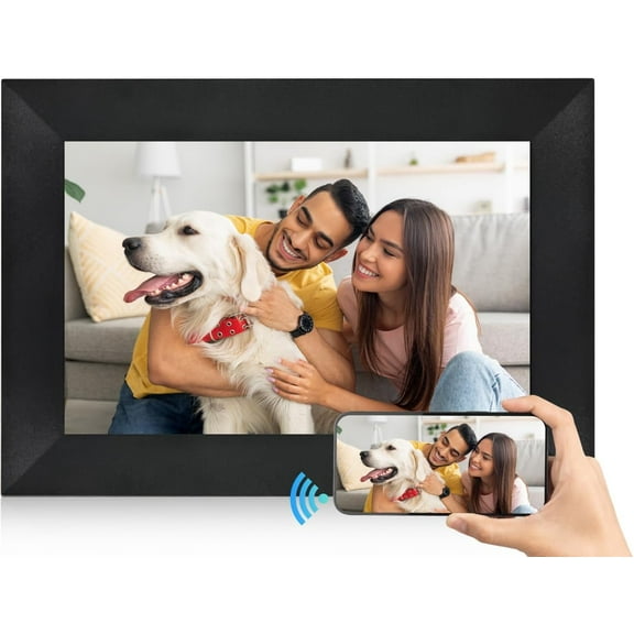 AEEZO Digital Picture Frame WiFi Smart 8 Inch IPS HD Touch Screen Digital Photo Frame with 16GB Storage, Auto-Rotate, Easy Setup to Share Photos or Videos from Anywhere via AiMOR App