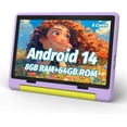 thumbnail image 1 of AEEZO Kids Tablet, 10 Inch Android 14 Tablet for Kids Ages 3-12, Octa-Core 8+64GB, 1 TB Expandable,Parental Control, Pre-Installed KIDOZ with Shockproof Case (Purple), 1 of 7