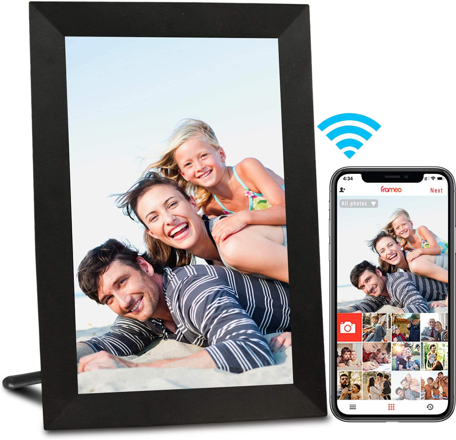 Aeezo wifi digital picture frame ips touch screen smart cloud photo