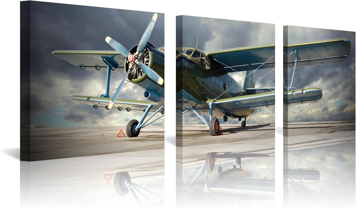 AEFER 3 Piece Wall Art Vintage Airplane Wall Art Retro Plane Propeller