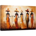 thumbnail image 1 of AEFER African American Woman Wall Art Black Aart Wall Decor African Tribal Painting Africa Ethnic Picture African Girl Women Canvas Print Artwork (A) Frame: 20x16inch(50x40cm), 1 of 6