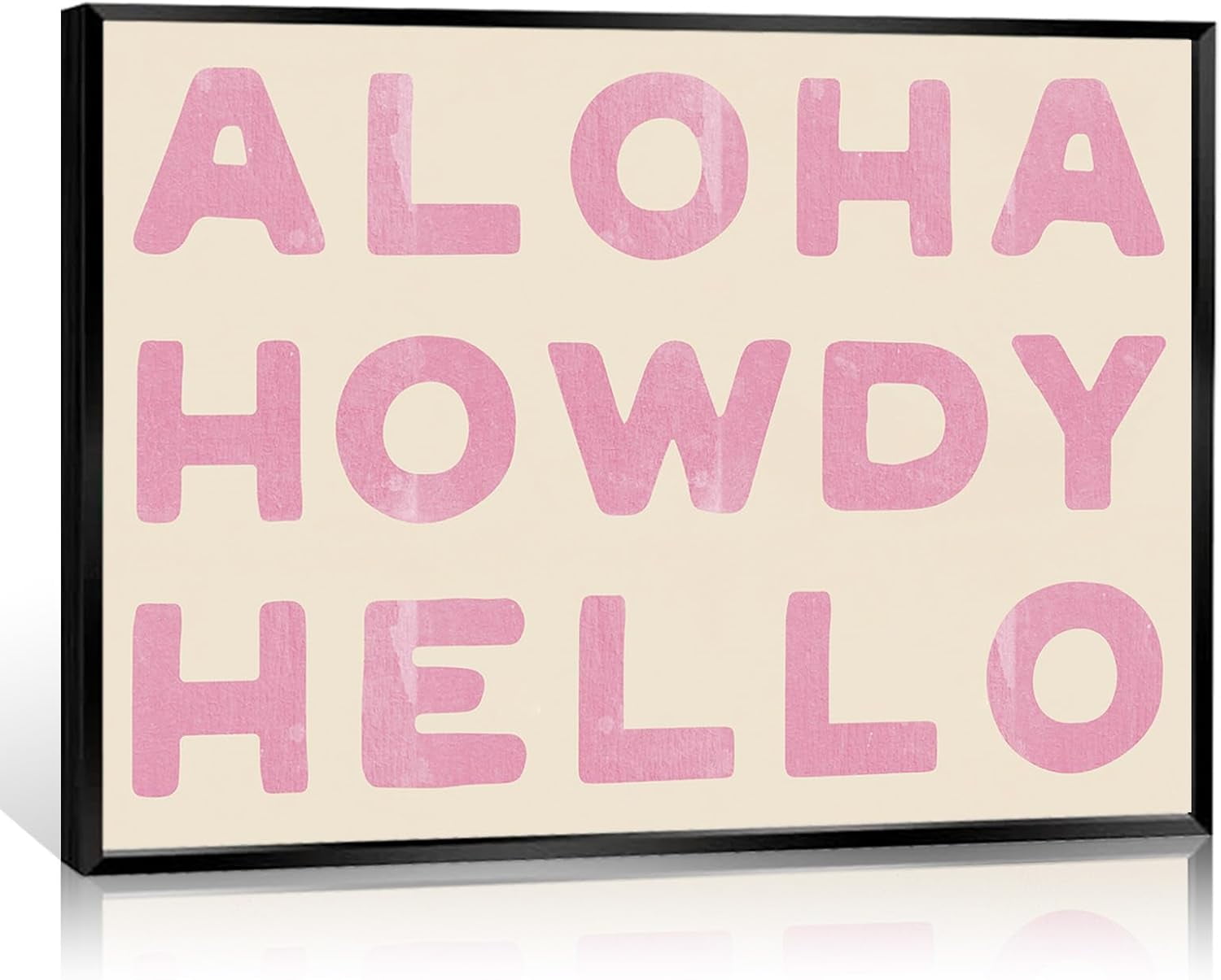 AEFER Aloha Howdy Hello Canvas Wall Art, Coastal Cowgirl Poster, Blue Western Prints Painting