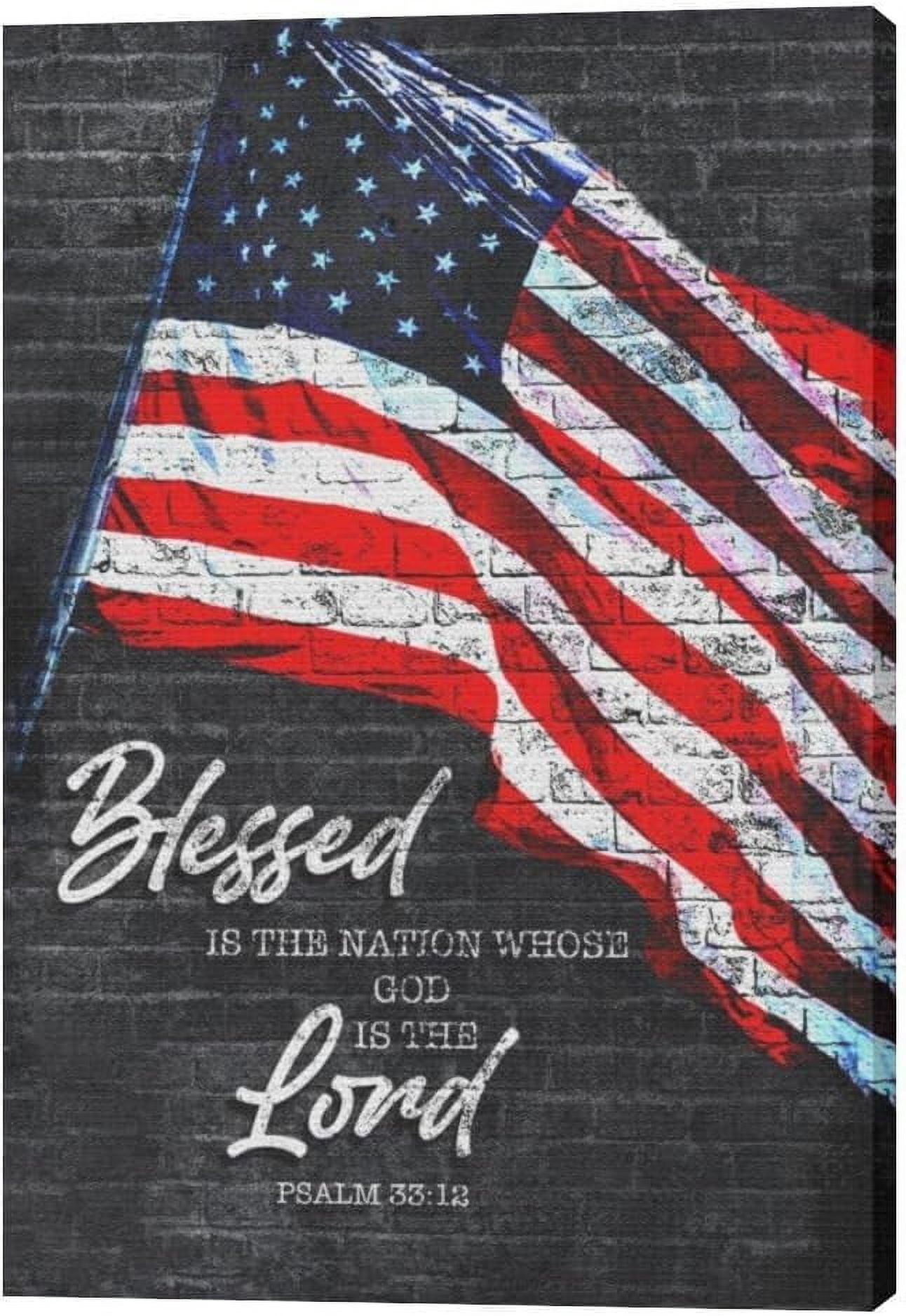 American Flag Wall Art - 5-Piece Framed Canvas Set, 32x60 Inches, Patriotic Living Room Decor - View #2