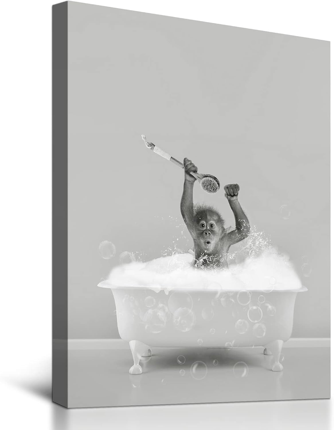 AEFER Bathroom Wall Art Decor Black and White Funny Animals Canvas ...