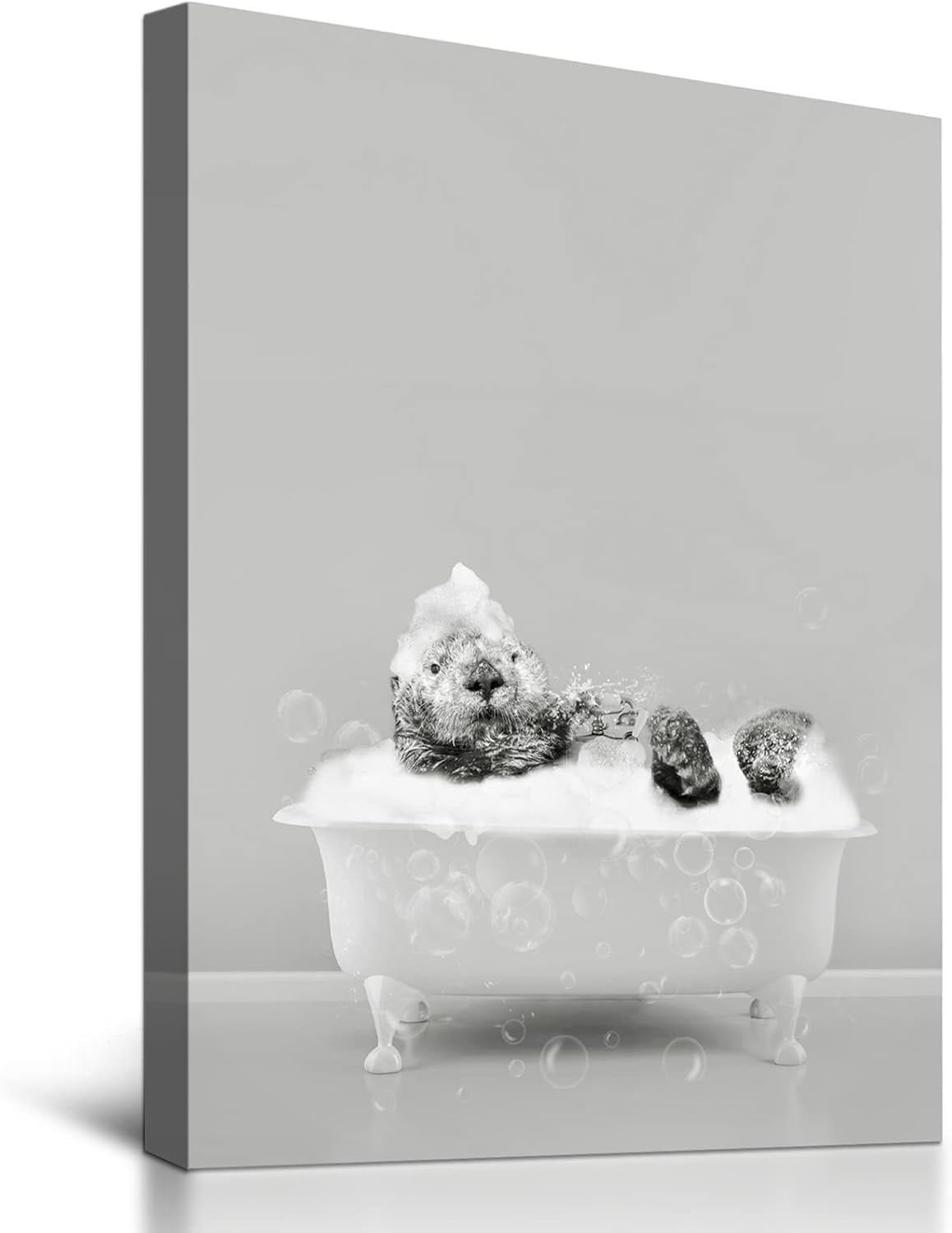 AEFER Black and White Animals Canvas Prints Wall Decor - A Cute Otter ...