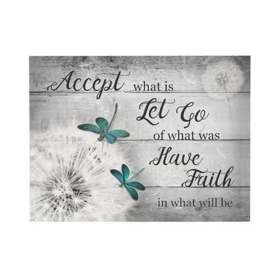 AEFER Black and White Dandelion Wall Art Teal Dragonfly Pictures Wall Decor Inspirational Quotes Canvas Painting Prints Modern Artwork Home Decoration for Room Unframe: 10x8inch(25x20cm)