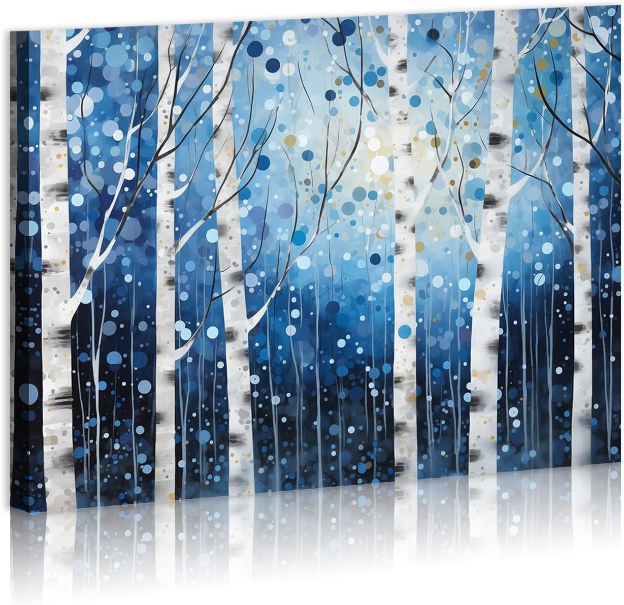 AEFER Blue Birch Forest Canvas Wall Art Art Poster for House Living ...