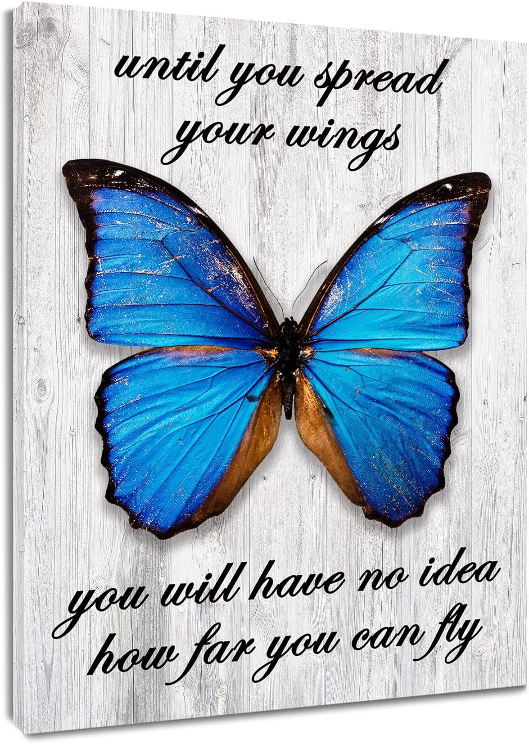 AEFER Blue Butterfly Wall Art Inspirational Quotes With Butterfly aefer-blue-butterfly-wall-art-inspirational-quotes-with-butterfly
