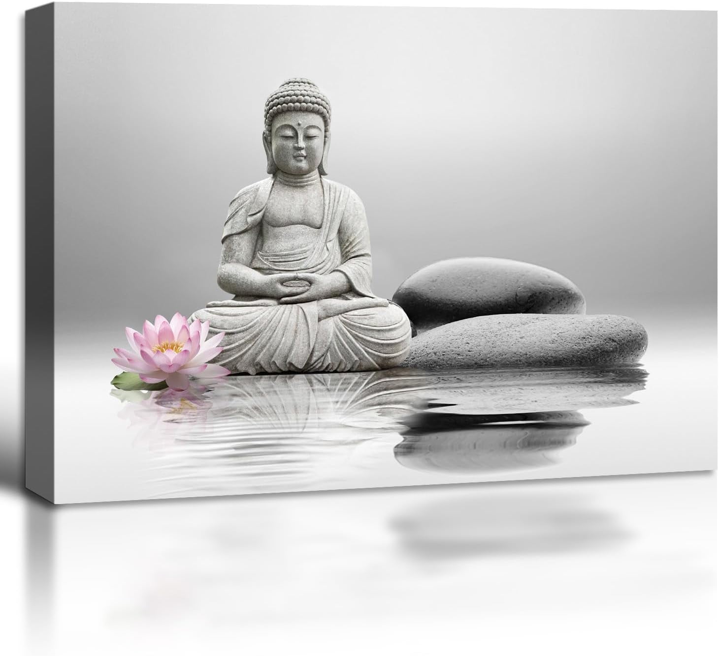 AEFER Buddha Zen Bathroom Decor Buddha Meditation Lotus Flowers Stone ...