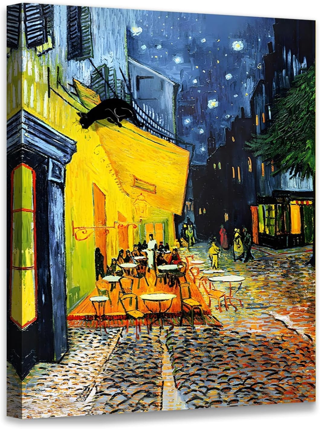 AEFER Cafe Terrace At Night Modern Stretched And Unframed Canvas Prints aefer-cafe-terrace-at-night-modern-stretched-and-unframed-canvas-prints