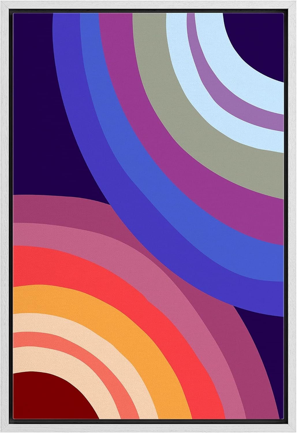 AEFER Canvas Print Wall Art Multicolor Purple & Magenta Circles Abstract Patterns Illustrations