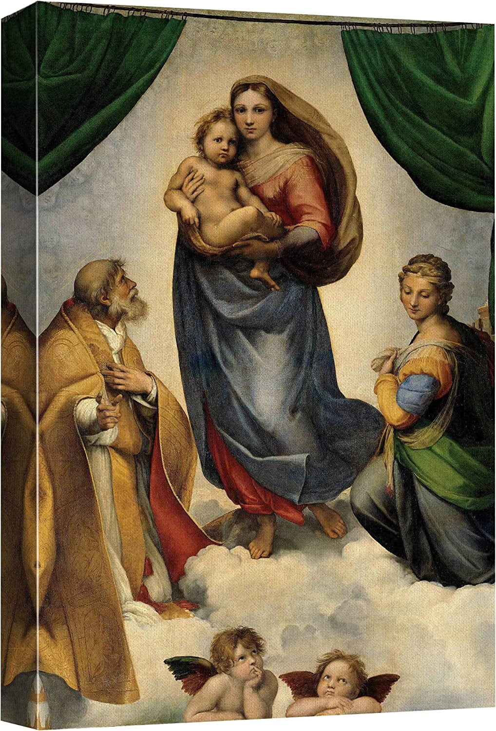 AEFER Canvas Print Wall Art Sistine Chapel Madonna by Raphael People ...