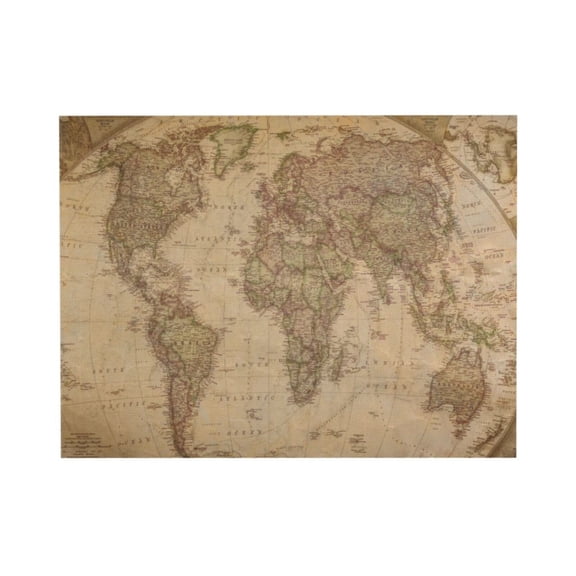 AEFER Canvas Print Wall Art Vintage Antique Globe World Map Educational & School History Modern Art Map of the World Decorative Multicolor Minimalism for Bedroom Unframe: 24x20inch(60x50cm)