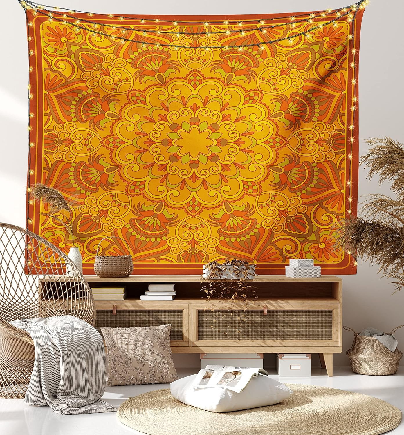 AEFER Day of The Dead Tapestry, Spanish Couple Dancing Image Print