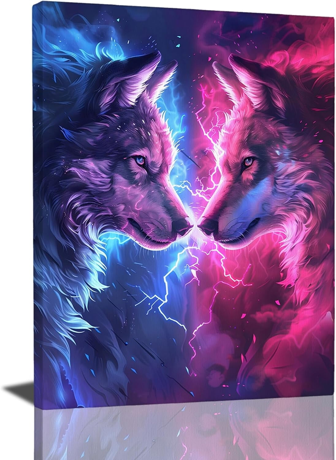 AEFER Fantasy Wolf Decor Wall Art - Wolf Wall Decor & Poster - Canvas ...