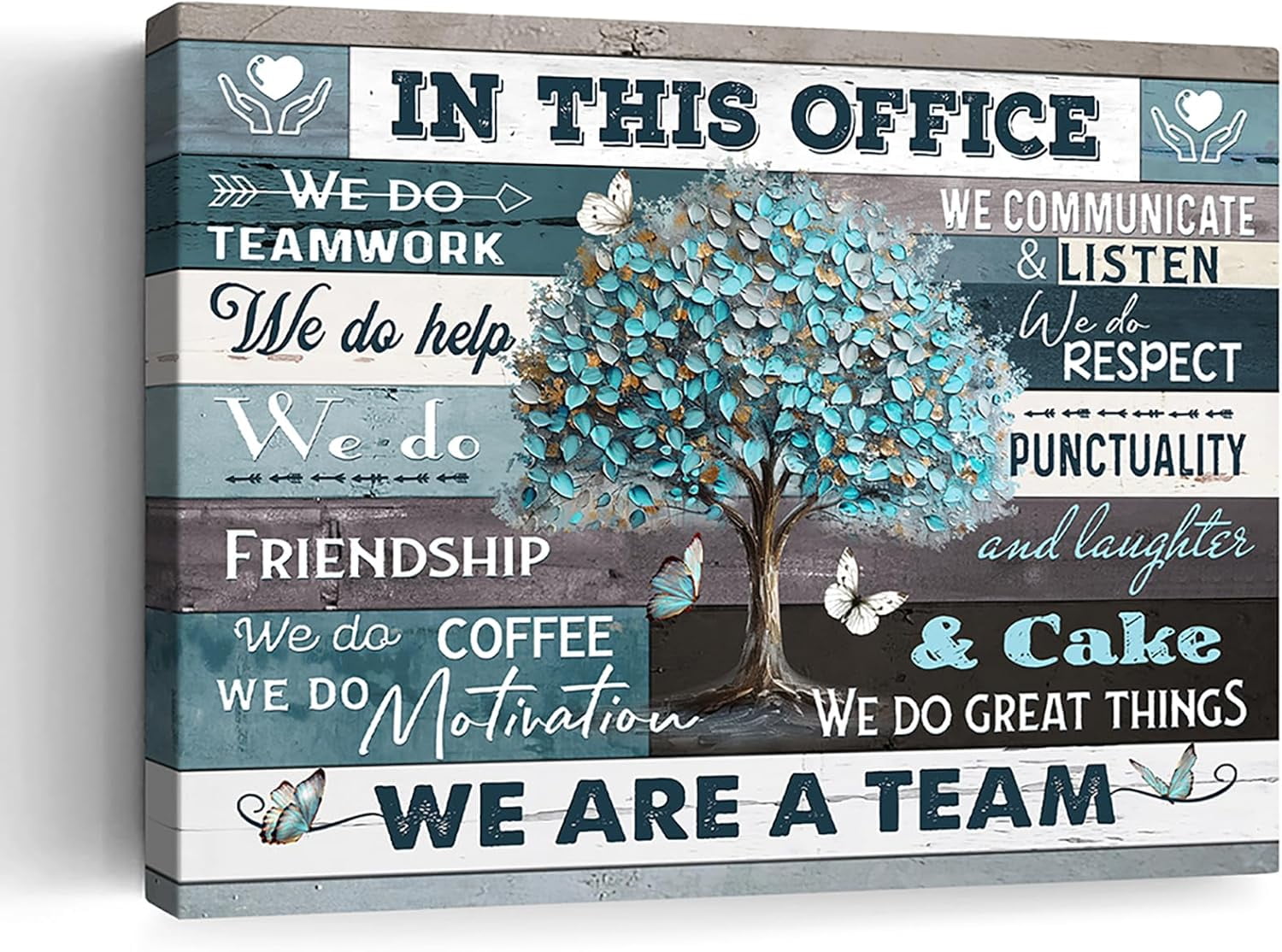 AEFER Farmhouse Inspirational Wall Art for Office Rustic Motivational ...