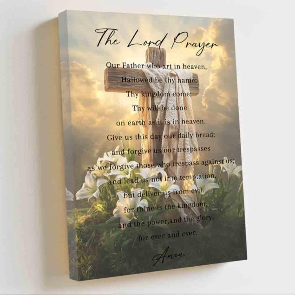 AEFER Our Father Prayer Wall Art The lord prayer Christian Cross ...
