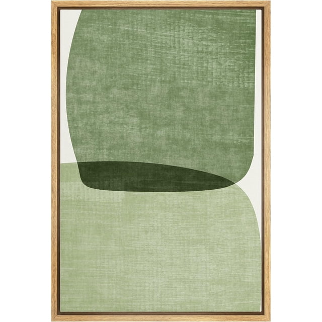 AEFER Framed Canvas Print Wall Art Sage Green Mid-Century Modern ...