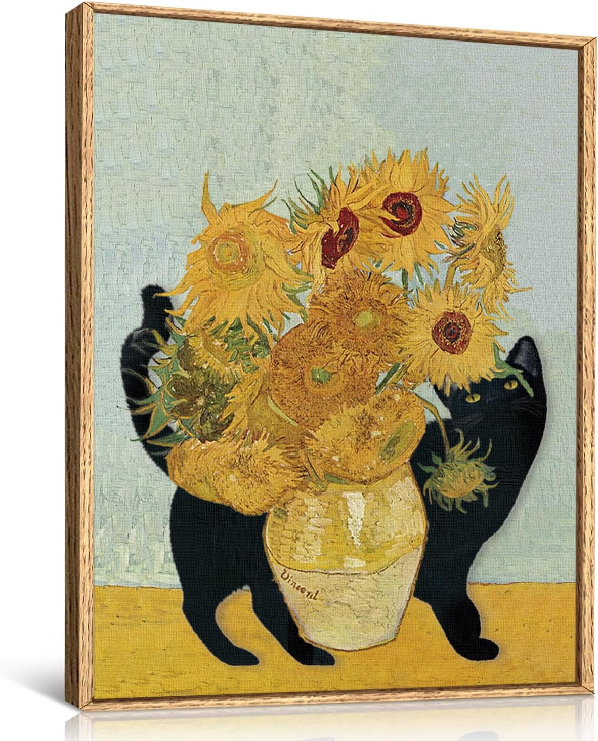 Black Cat & Sunflowers Welcome Doormat - 17x30 Inch Funny Front Door Mat