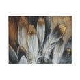 thumbnail image 1 of AEFER Framed Wall Art Modern Living Room Bedroom Wall Decoration Large Canvas Painting Artwork for Home Decor Gold Brown Feather Picture Ready to Hang 30x60 Size Black Framed, 1 of 6