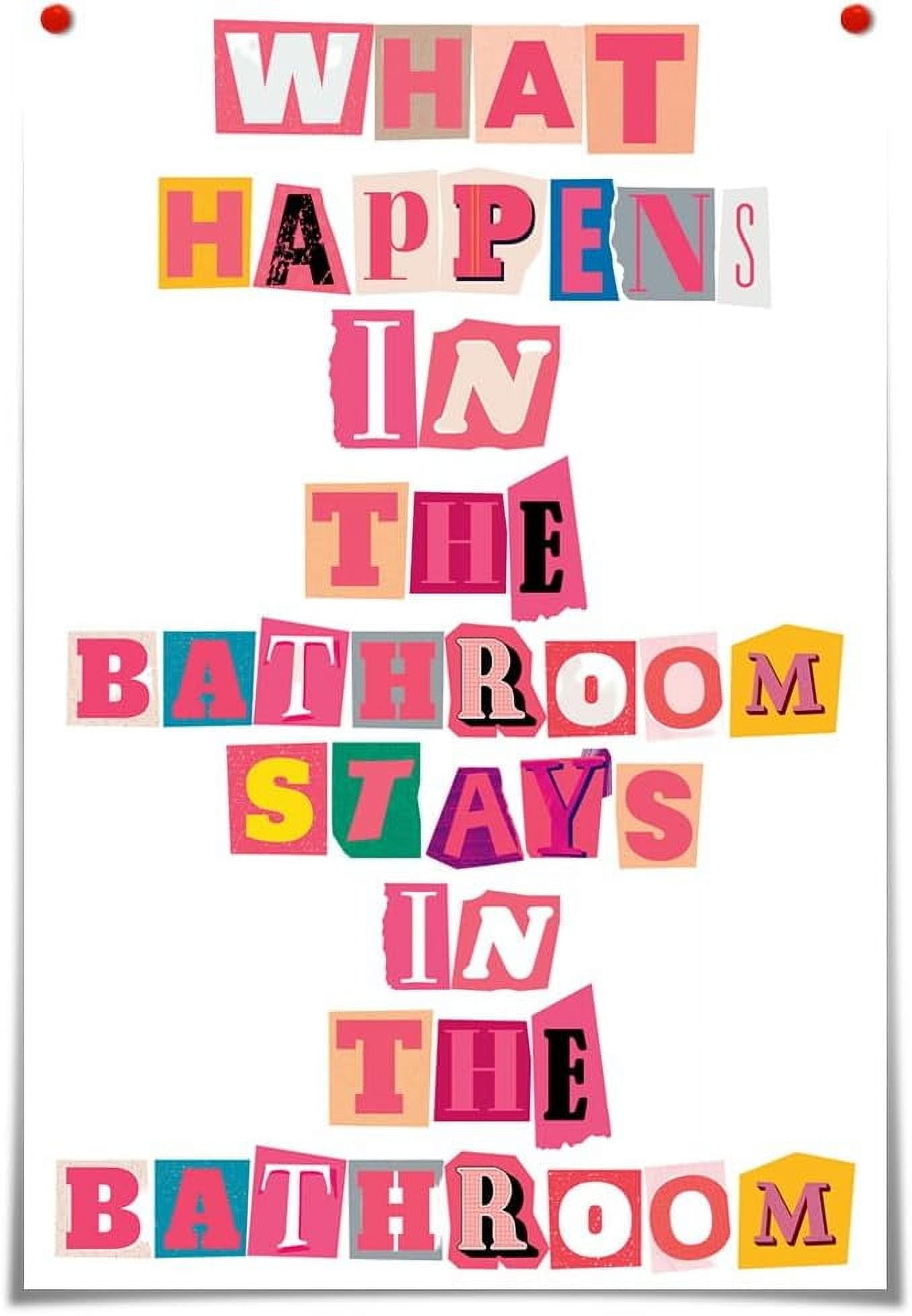 AEFER Funny Bathroom Canvas Wall Art - Trendy Preppy Bathroom Sayings Quotes Poster - Funky ...