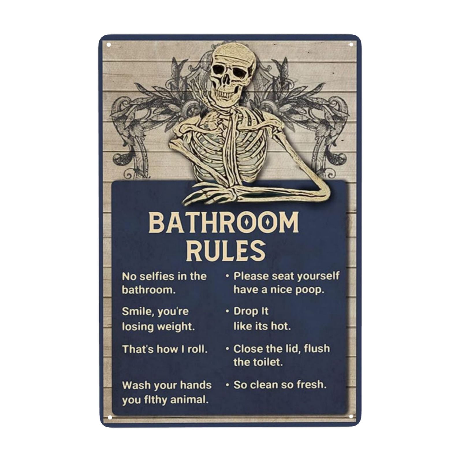 Toilet Rules Sticker – 30x30cm PVC Wall Decal, Removable, Funny Bathroom Sign, For Home & Public Places