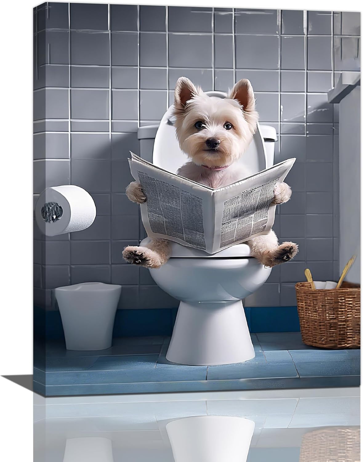 AEFER Funny Westie Dog Bathroom Wall Decor Cute West Highland White ...