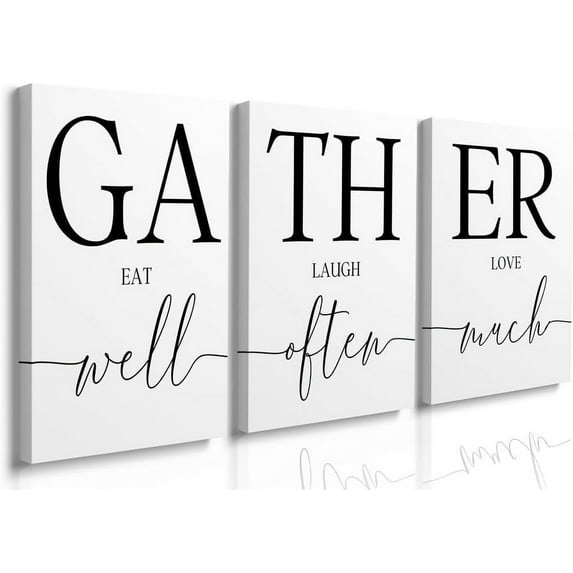 AEFER Gather Signs for Home Decor,Gather Wall Decor Dining Room Wall Decor,Kitchen Signs Wall decor, Rustic Kitchen Wall Decor Farmhouse Family Wall Art for Living Room,Gathering Place Decor 20"x28"